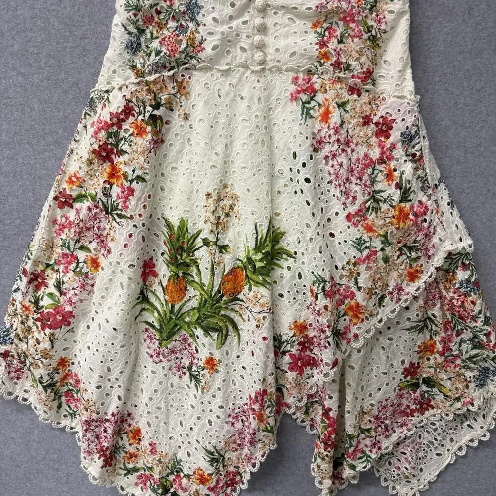 NWT FARM Rio Delicate Forest Scarves Midi in White Floral Eyeler Tank Dress XL - Picture 4 of 16